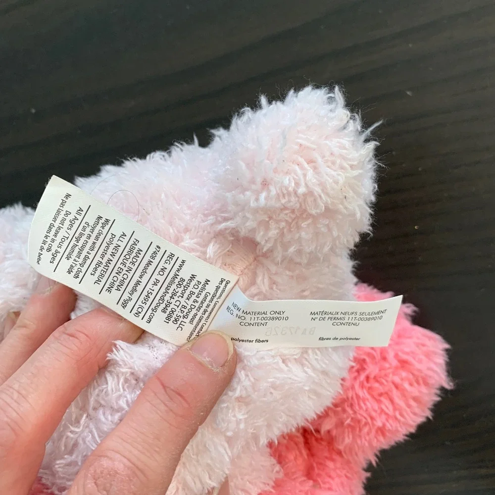 Melissa & Doug Meadow Medley Piggy Pink Shaggy Plush Stuffed Animal GinghaM READ